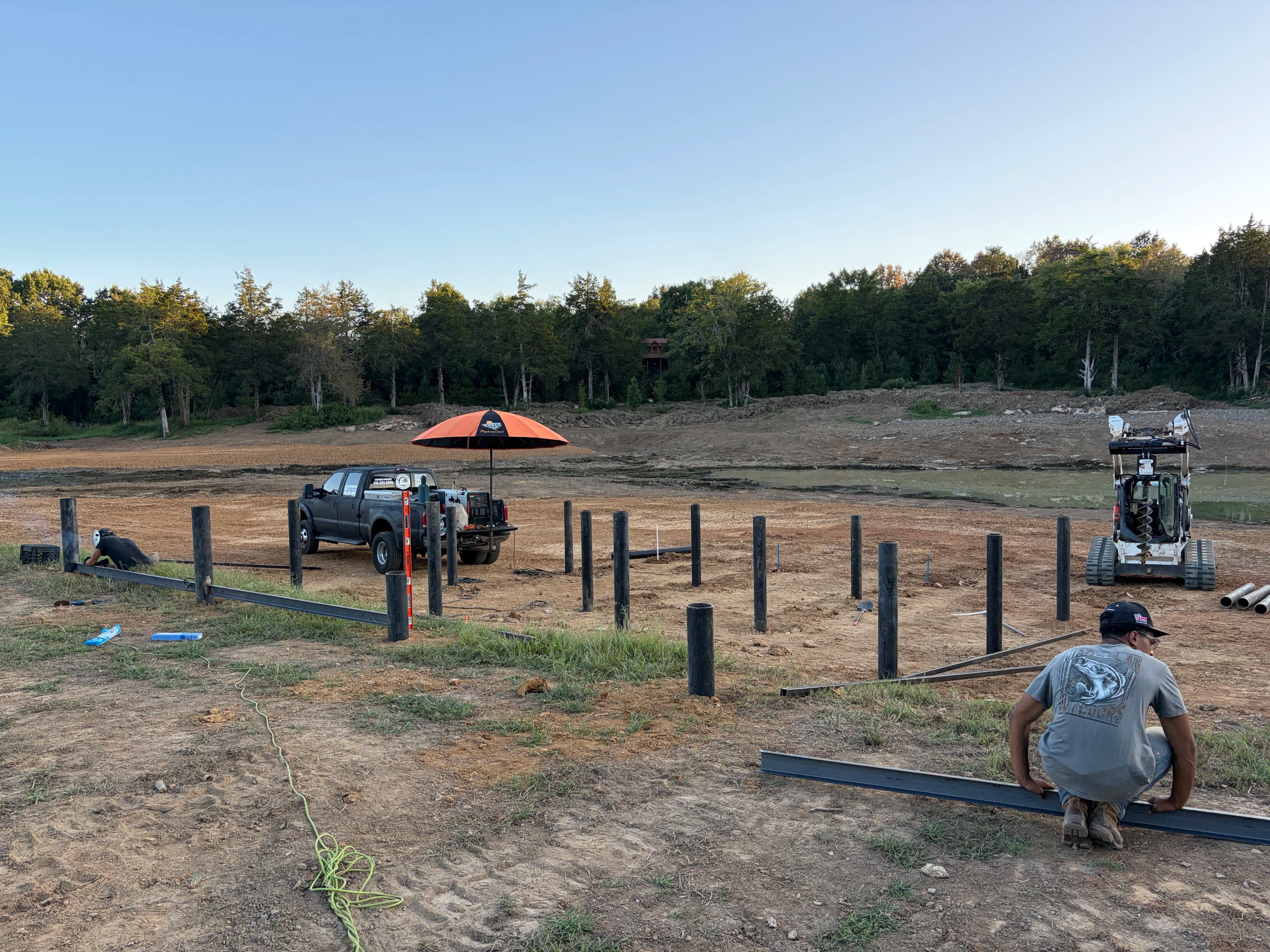 Project 30x40 Steel Pond Dock Frame Built in College Grove TN image