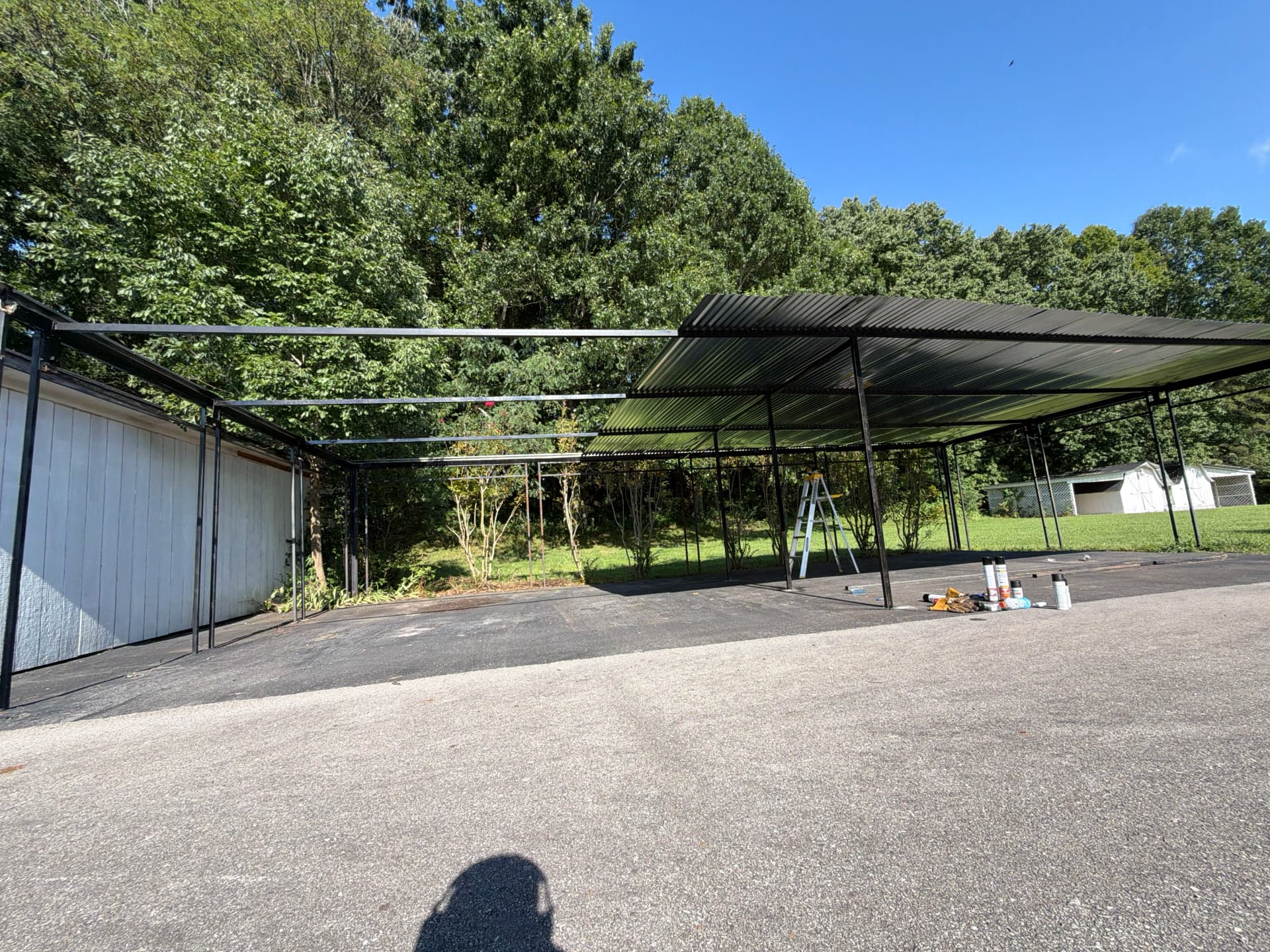 Gallery photos for Storm-Damaged Carport Replaced With a Solid Metal Build in College Grove: Image #1