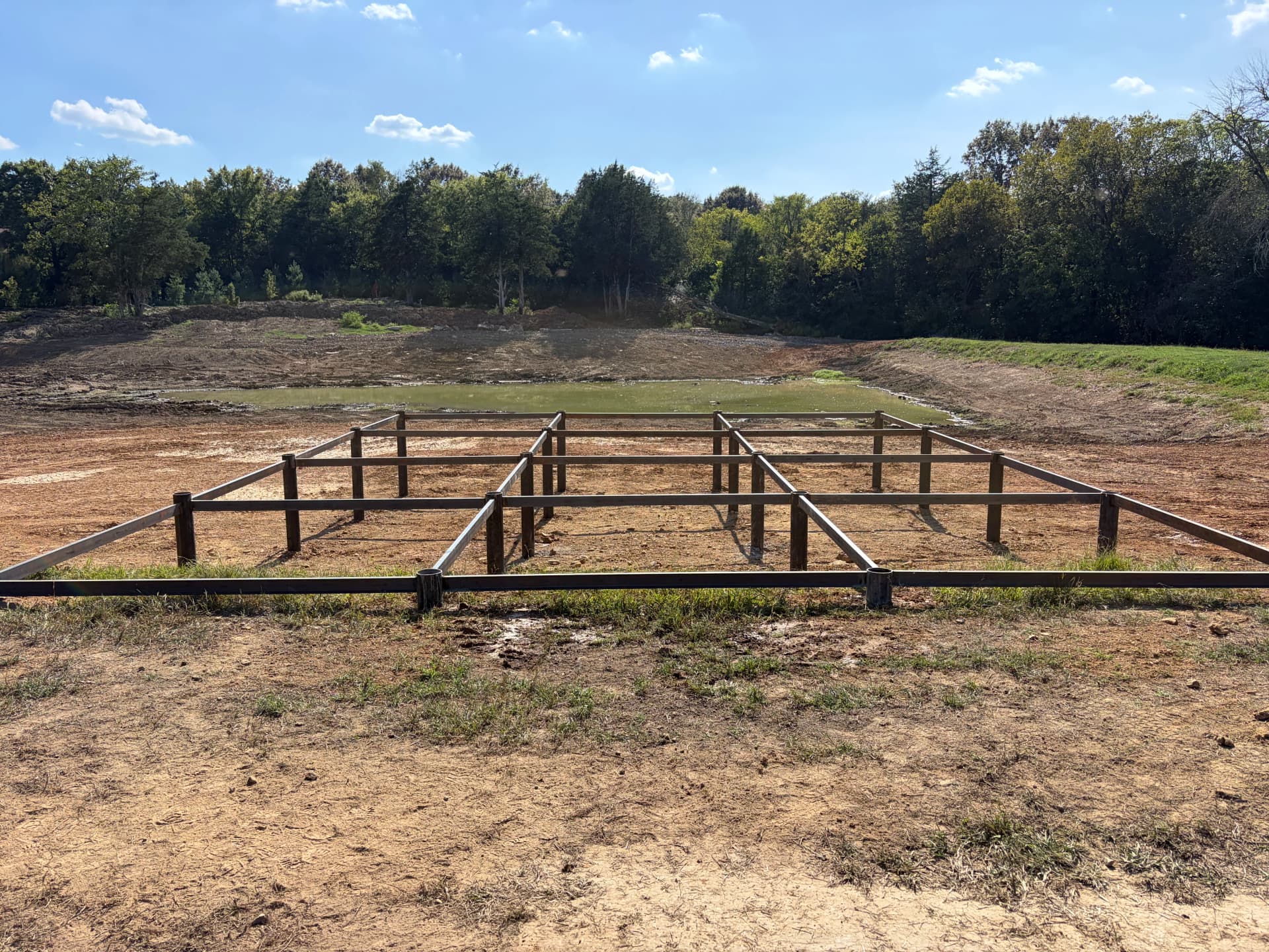 Gallery photos for 30x40 Steel Pond Dock Frame Built in College Grove TN: Image #3