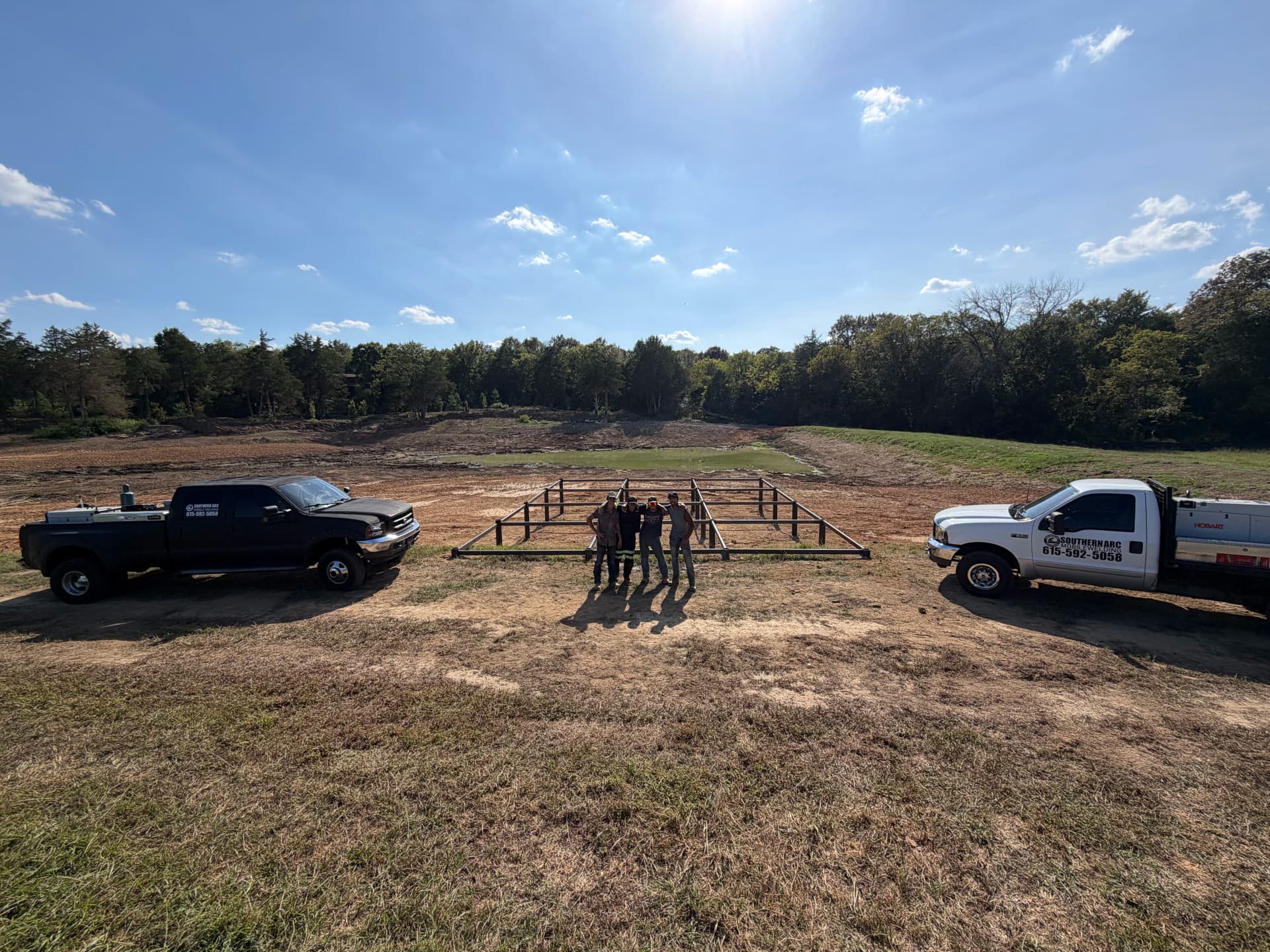 Gallery photos for 30x40 Steel Pond Dock Frame Built in College Grove TN: Image #2