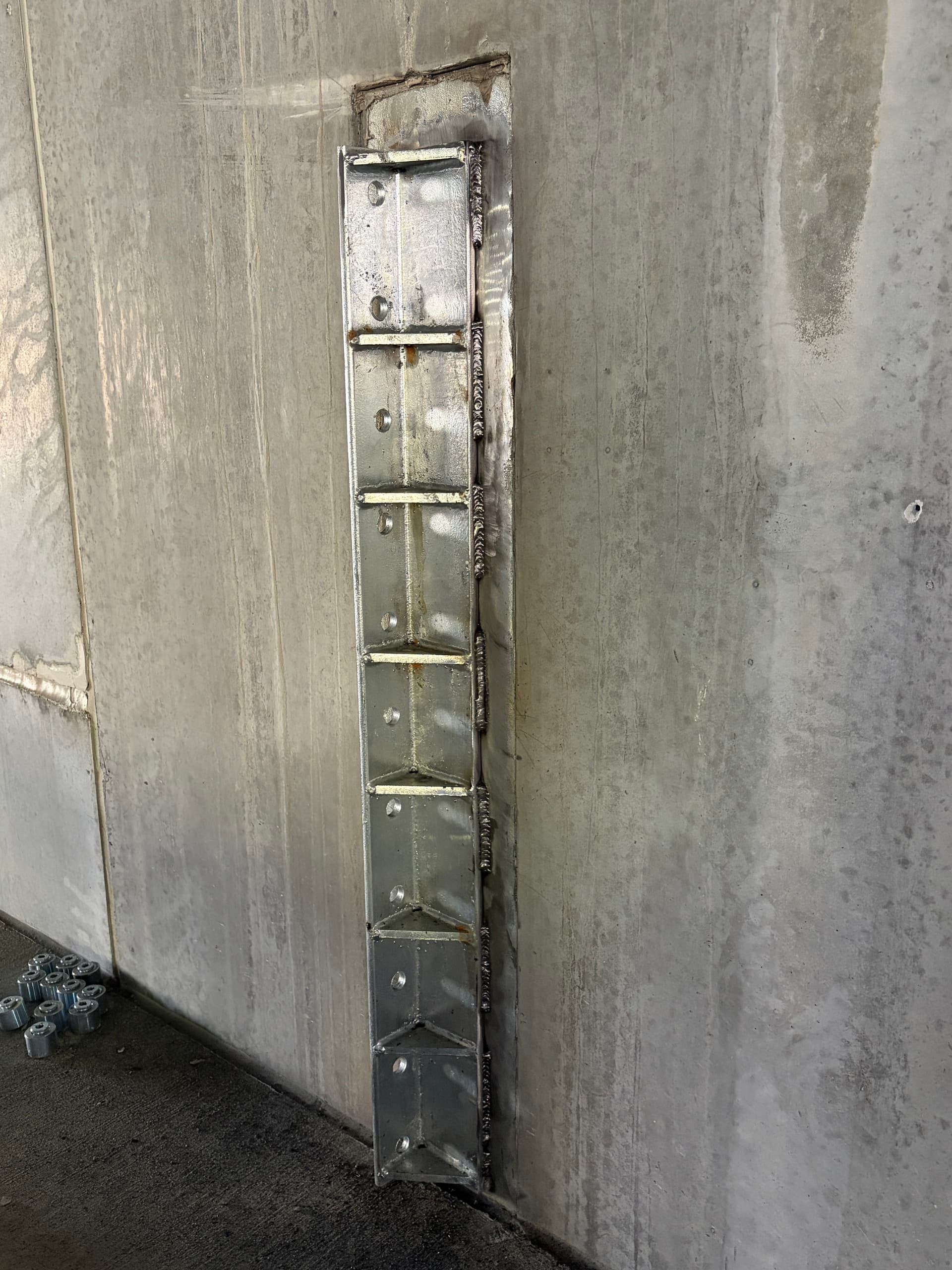 Gallery photos for Guard Rail Stringers Installed in Brentwood Parking Garage: Image #1